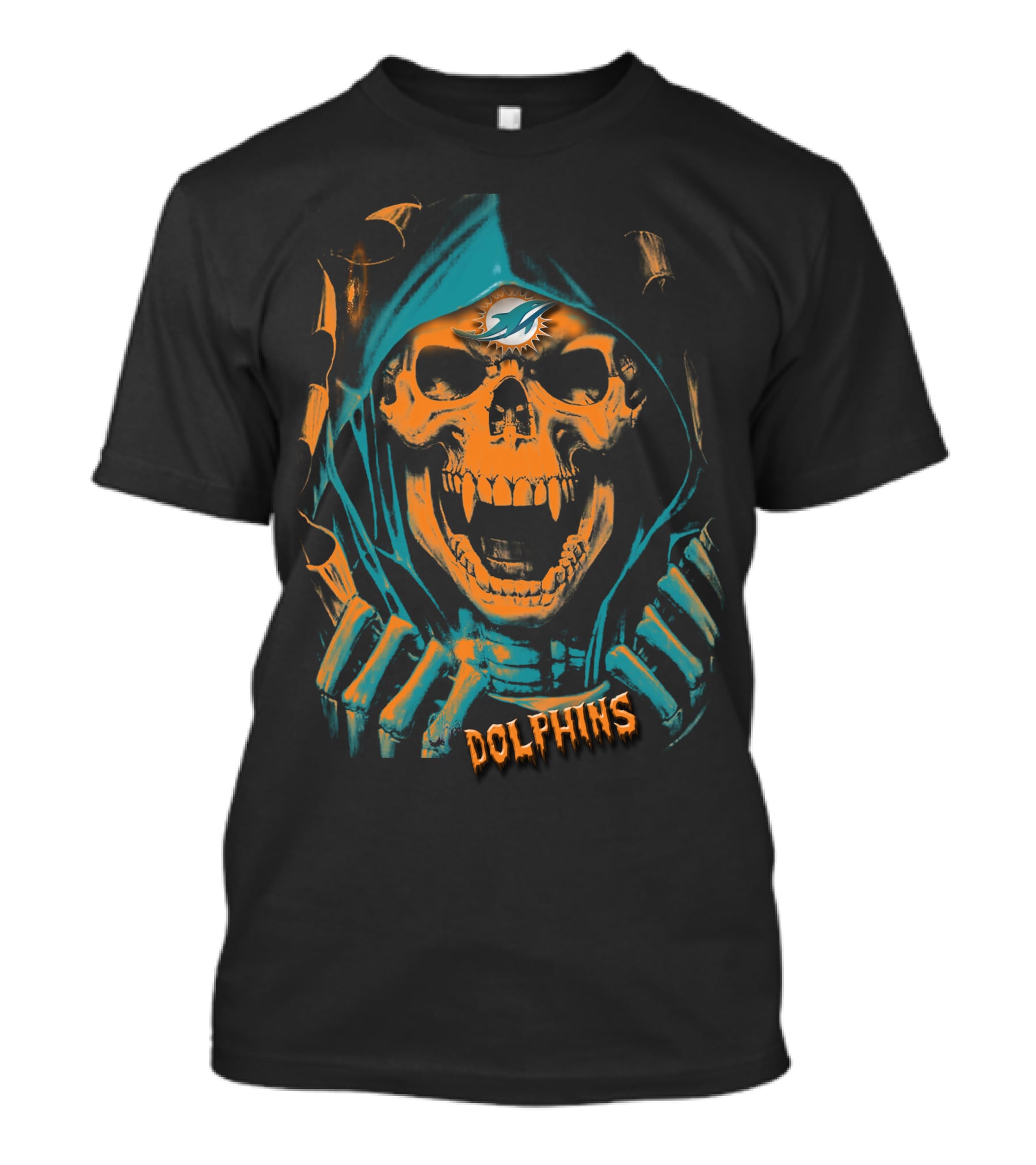 Miami Dolphins Skull Reaper Hoodie T-Shirt