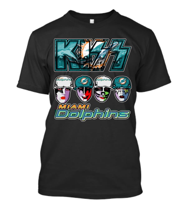 KISS Dolphins Faces Miami Football Fans T-Shirt