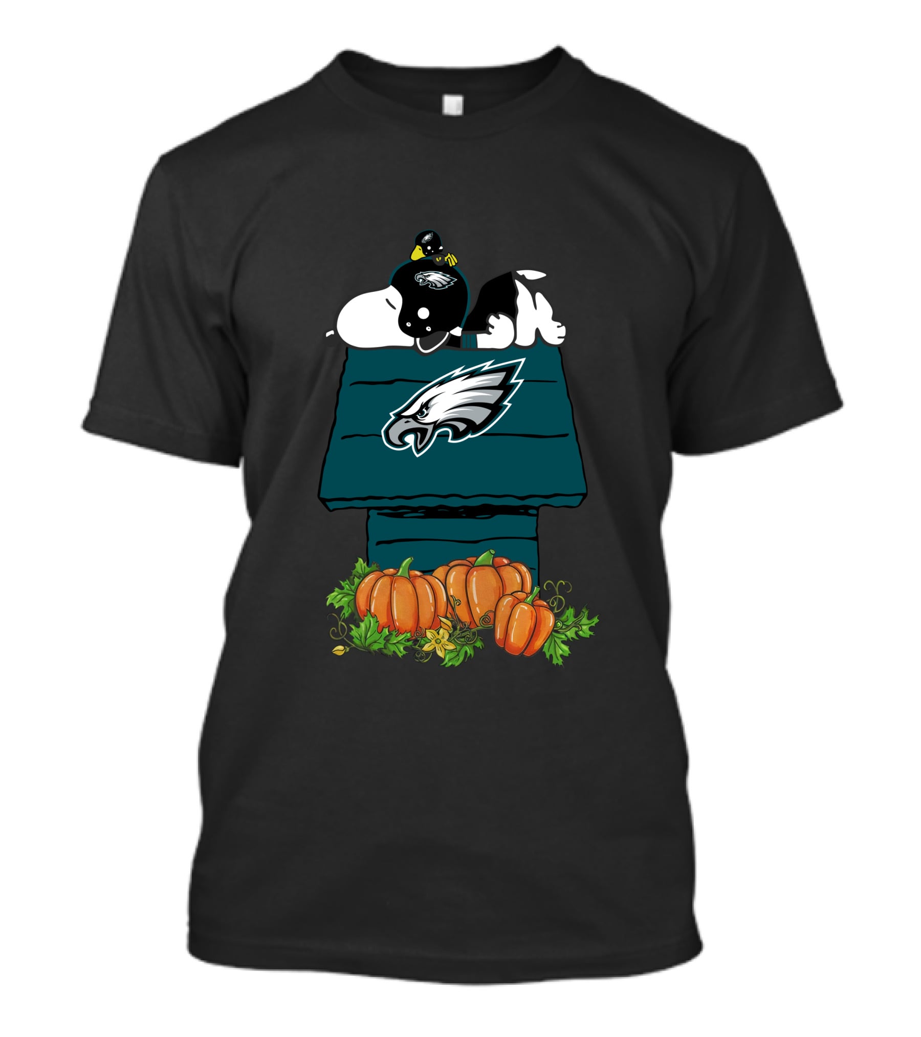 Philadelphia Eagles Snoopy Pumpkin Doghouse T-Shirt