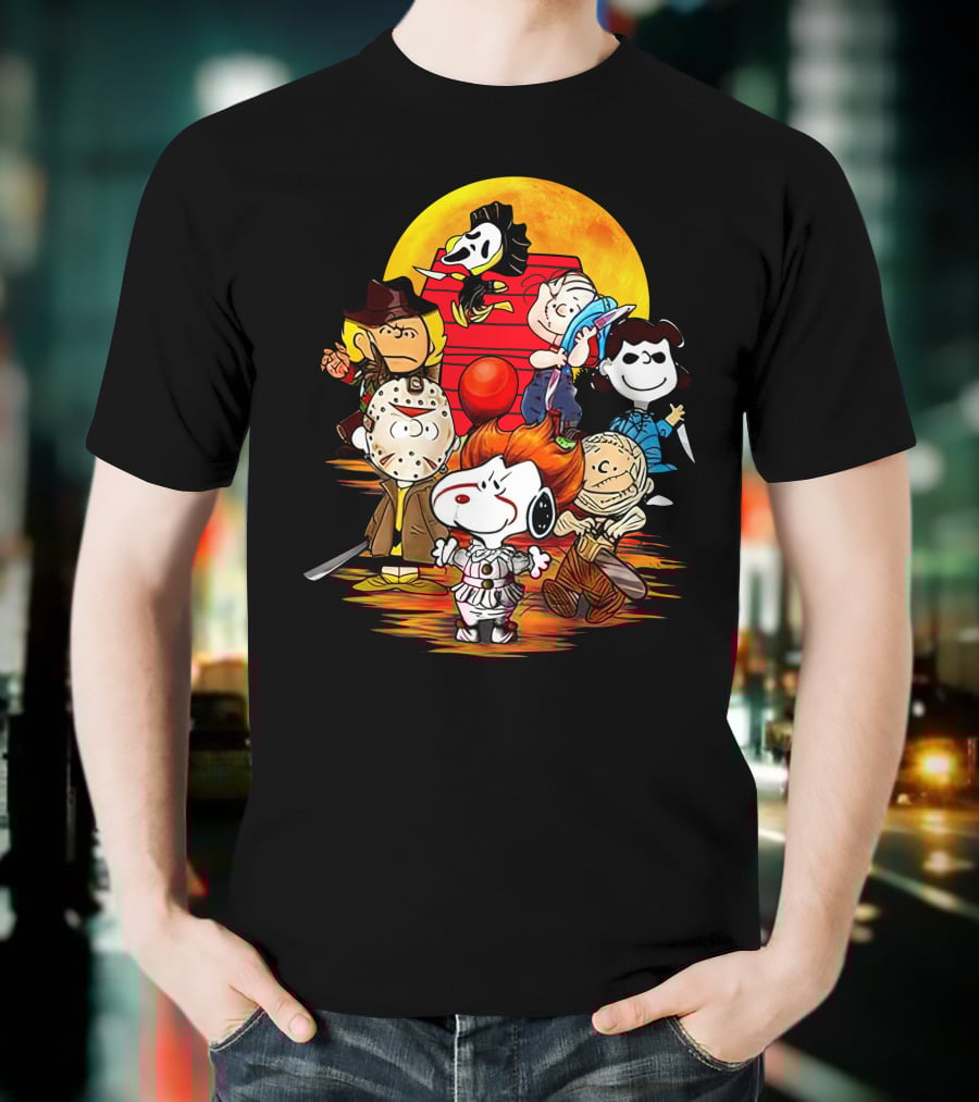 Snoopy And Friends Halloween Horror Mashup T-Shirt