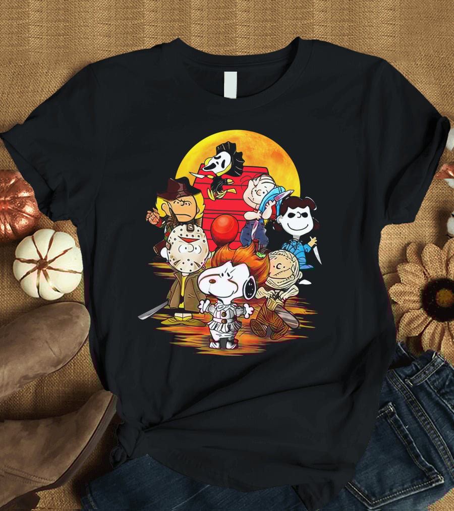Snoopy And Friends Halloween Horror Mashup T-Shirt