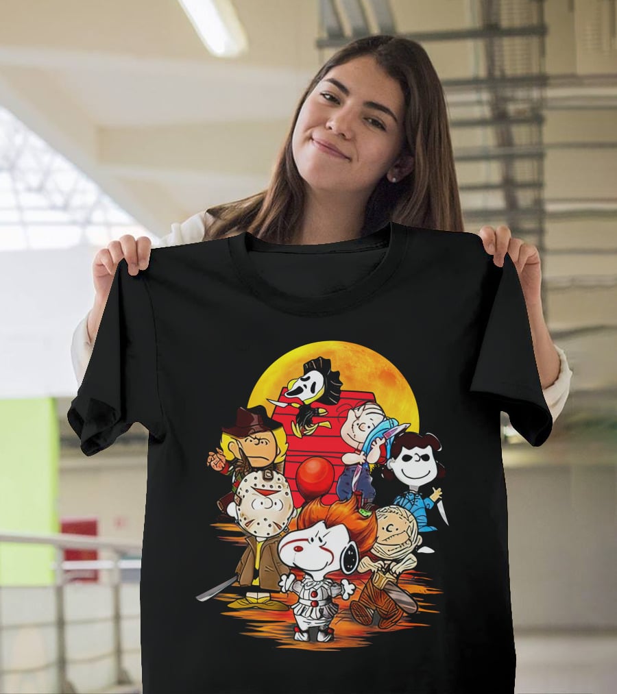 Snoopy And Friends Halloween Horror Mashup T-Shirt