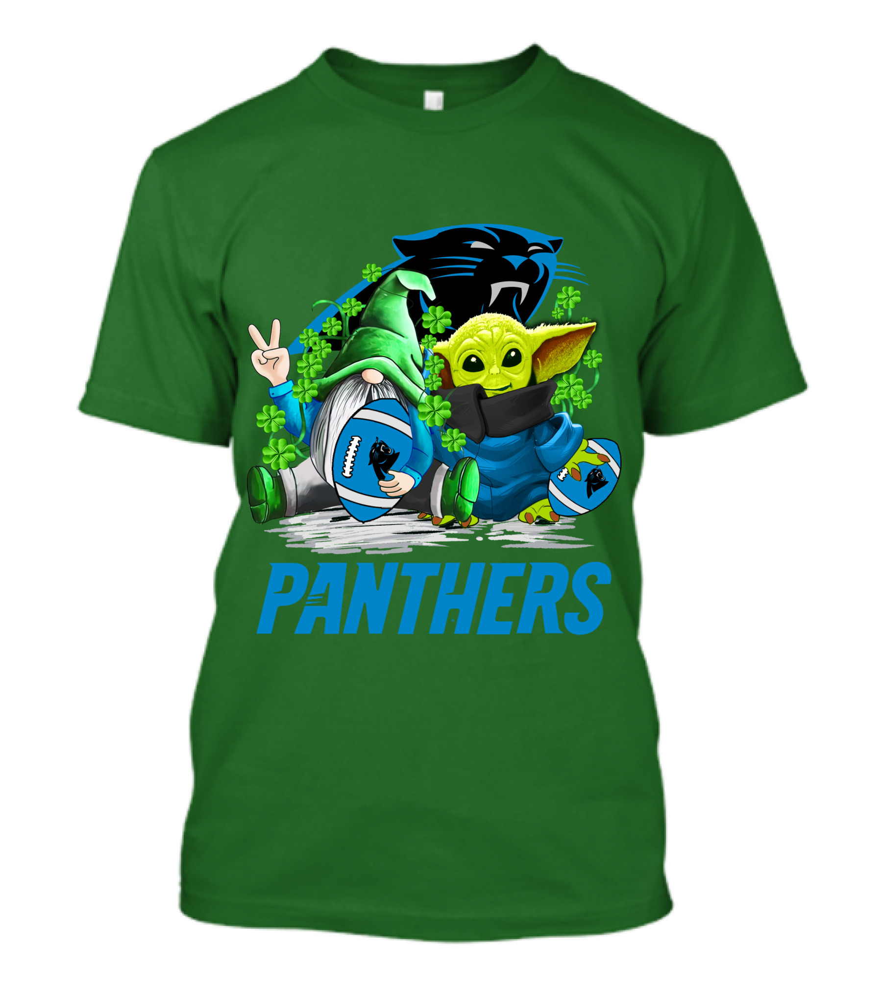 Panthers St. Patrick’s Day Football Gnome And Baby Alien T-Shirt
