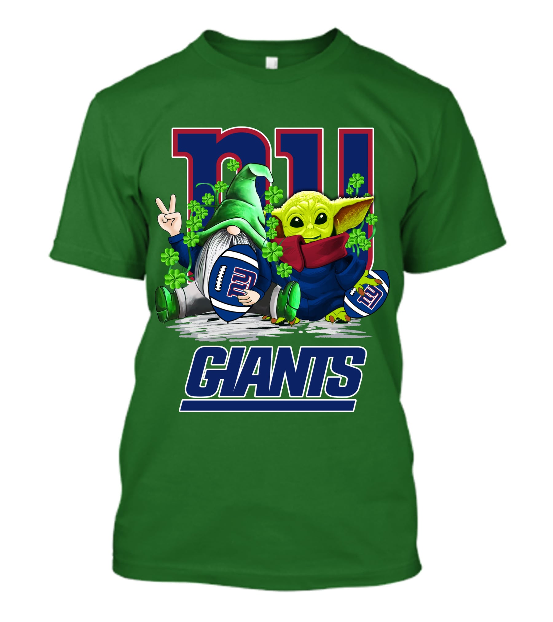 New York Giants Football St. Patrick's Day Gnome And Yoda T-Shirt