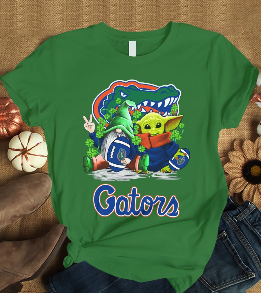 Florida Gators Football St. Patrick's Day Gnome And Baby Alien T-Shirt