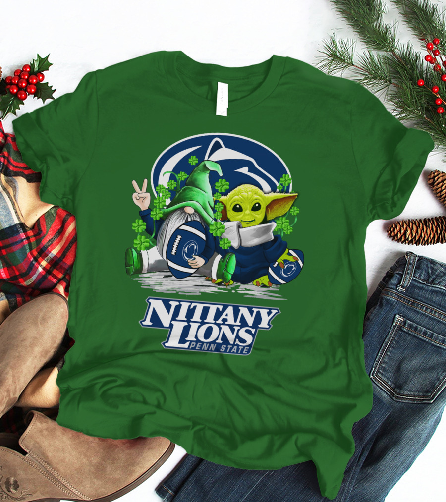 Penn State Nittany Lions St. Patrick's Day Football Shamrocks T-Shirt