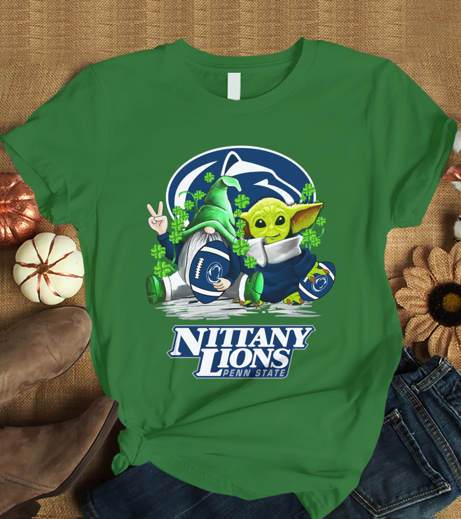 Penn State Nittany Lions St. Patrick's Day Football Shamrocks T-Shirt