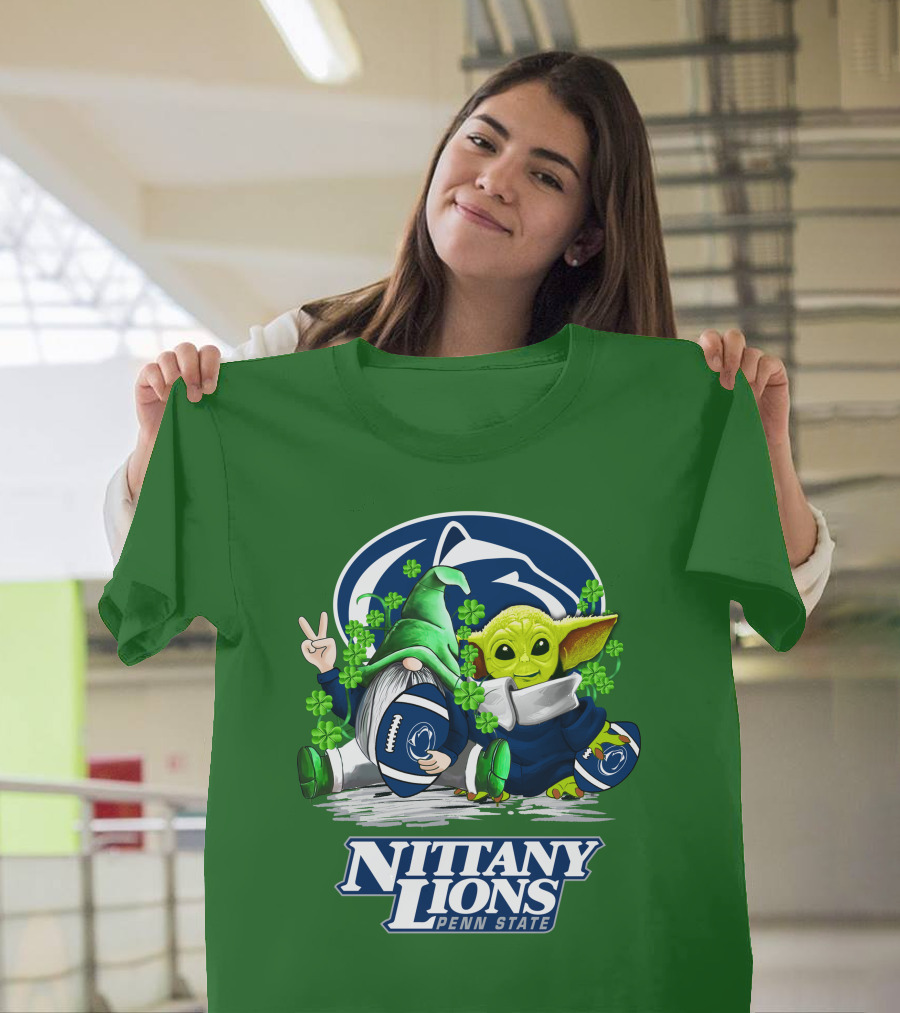Penn State Nittany Lions St. Patrick's Day Football Shamrocks T-Shirt