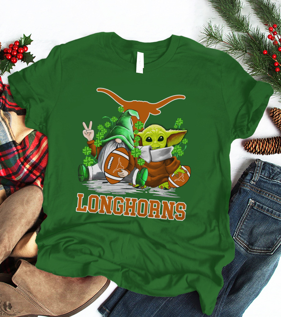 Texas Longhorns Football Patrick’s Day Longhorns Gnome Baby Jedi T-Shirt