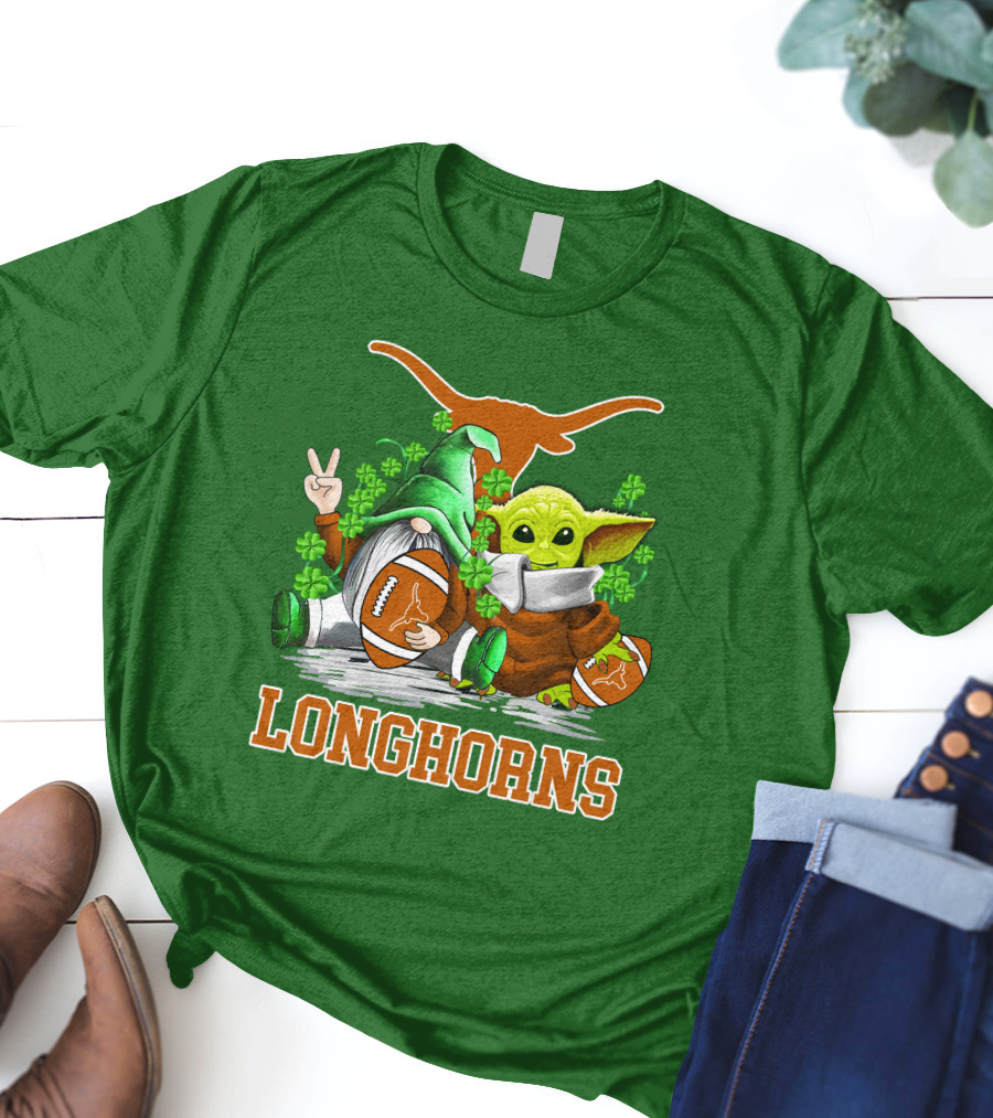 Texas Longhorns Football Patrick’s Day Longhorns Gnome Baby Jedi T-Shirt