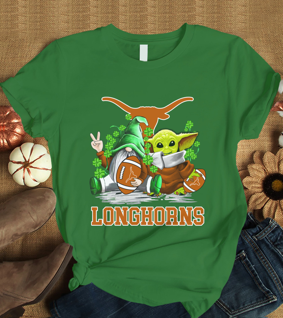 Texas Longhorns Football Patrick’s Day Longhorns Gnome Baby Jedi T-Shirt