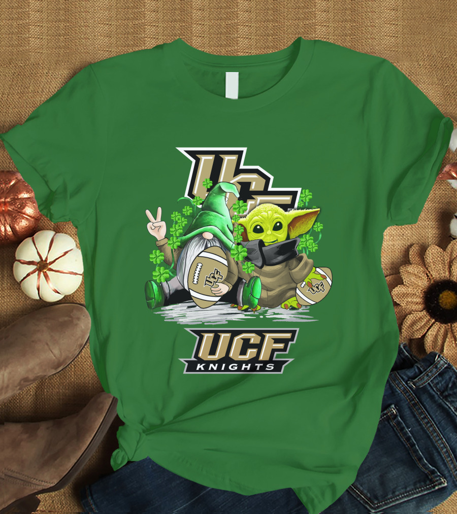 UCF Knights Football St. Patrick's Day Shamrock Gnome Baby Alien T-Shirt
