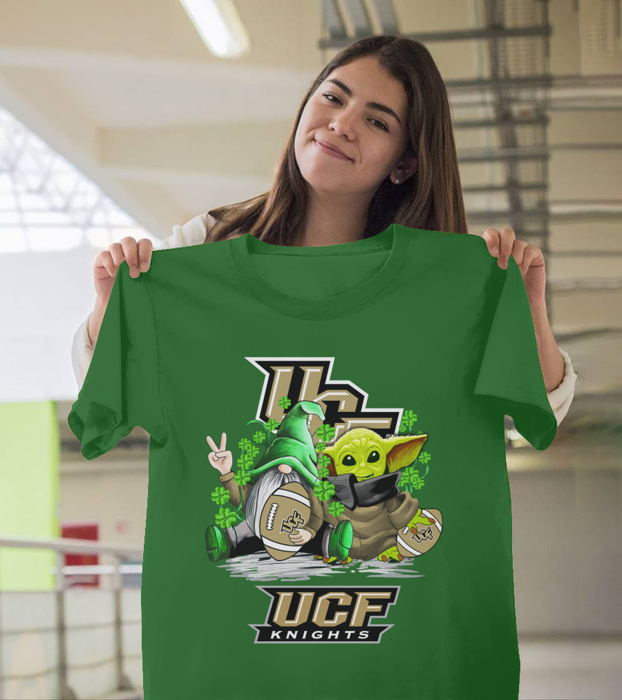 UCF Knights Football St. Patrick's Day Shamrock Gnome Baby Alien T-Shirt