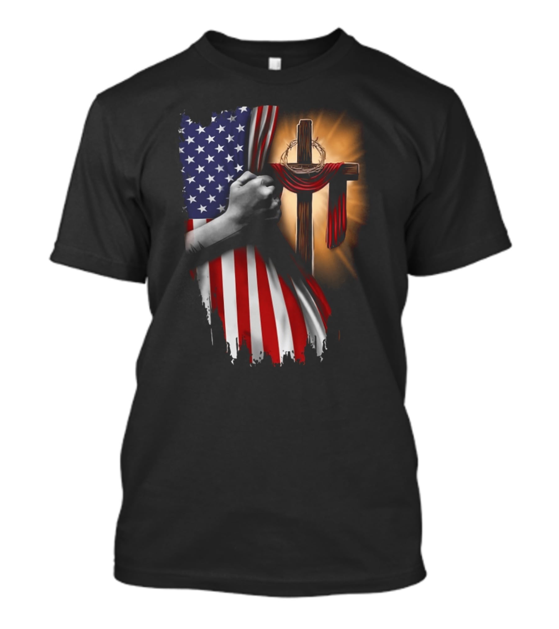 American Flag Cross Faith And Unity T-Shirt