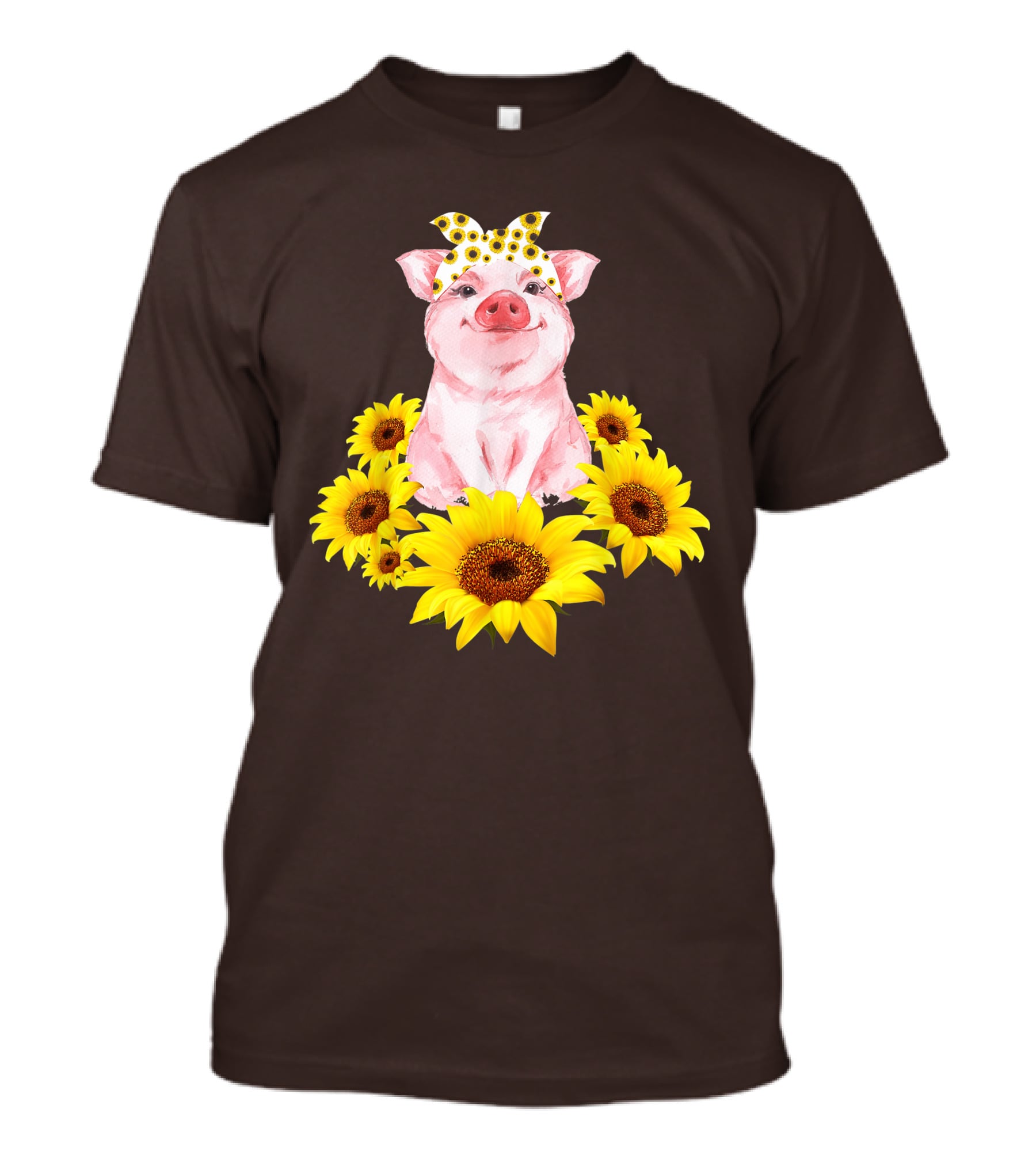 Lovely Piggy Surrounded By Sunflowers T-Shirt