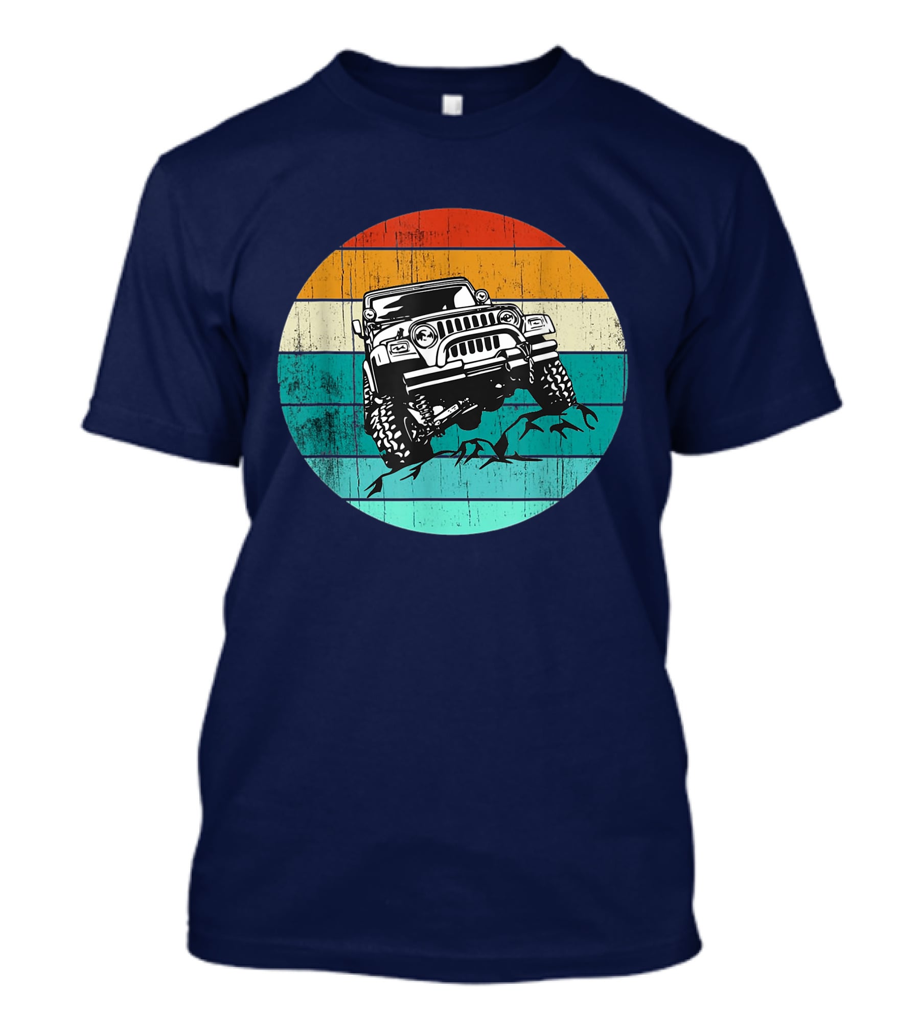 Off Road 4x4 Vehicle Retro Sunset Adventure Jeep Wrangler T-Shirt