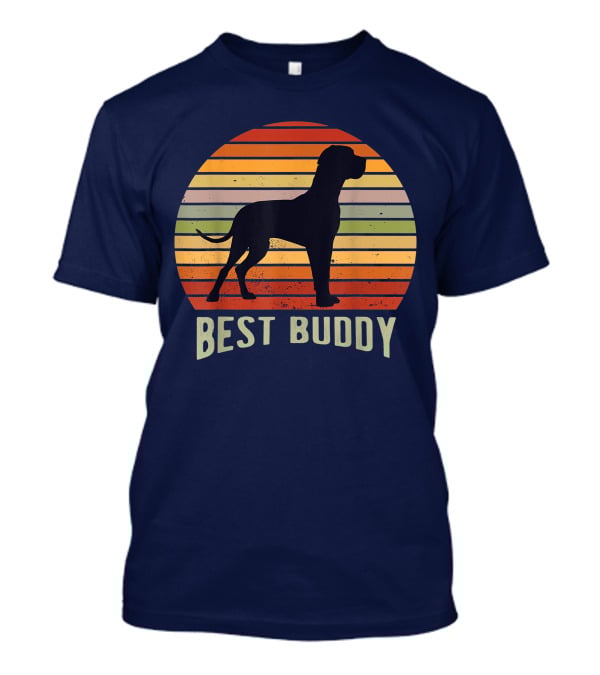 Best Buddy Vintage Dog Silhouette Retro Sunset T-Shirt