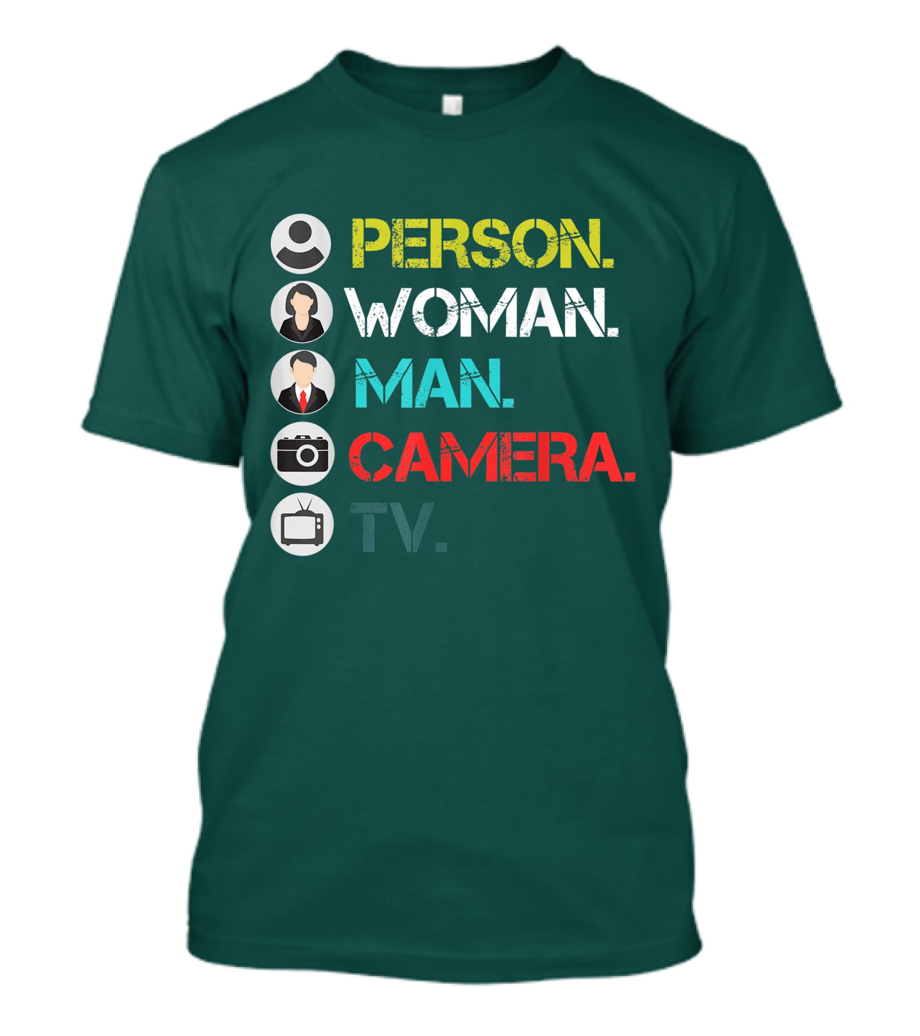 PERSON WOMAN MAN CAMERA TV Circle Icons T-Shirt