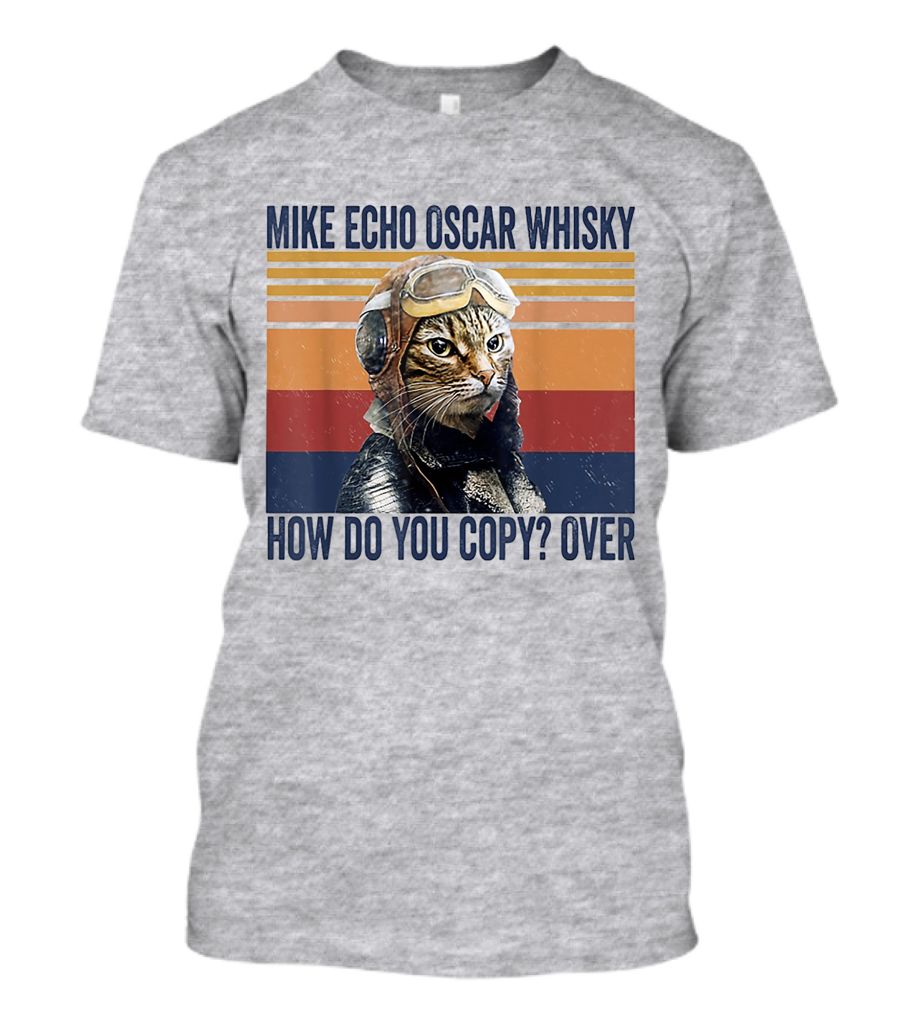 Mike Echo Oscar Whisky How Do You Copy Over Vintage Pilot Cat T-Shirt