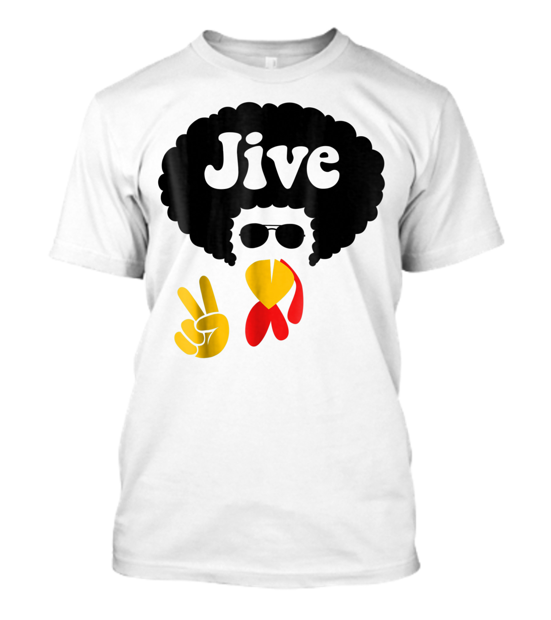 Jive Turkey Face Peace Sign T-Shirt