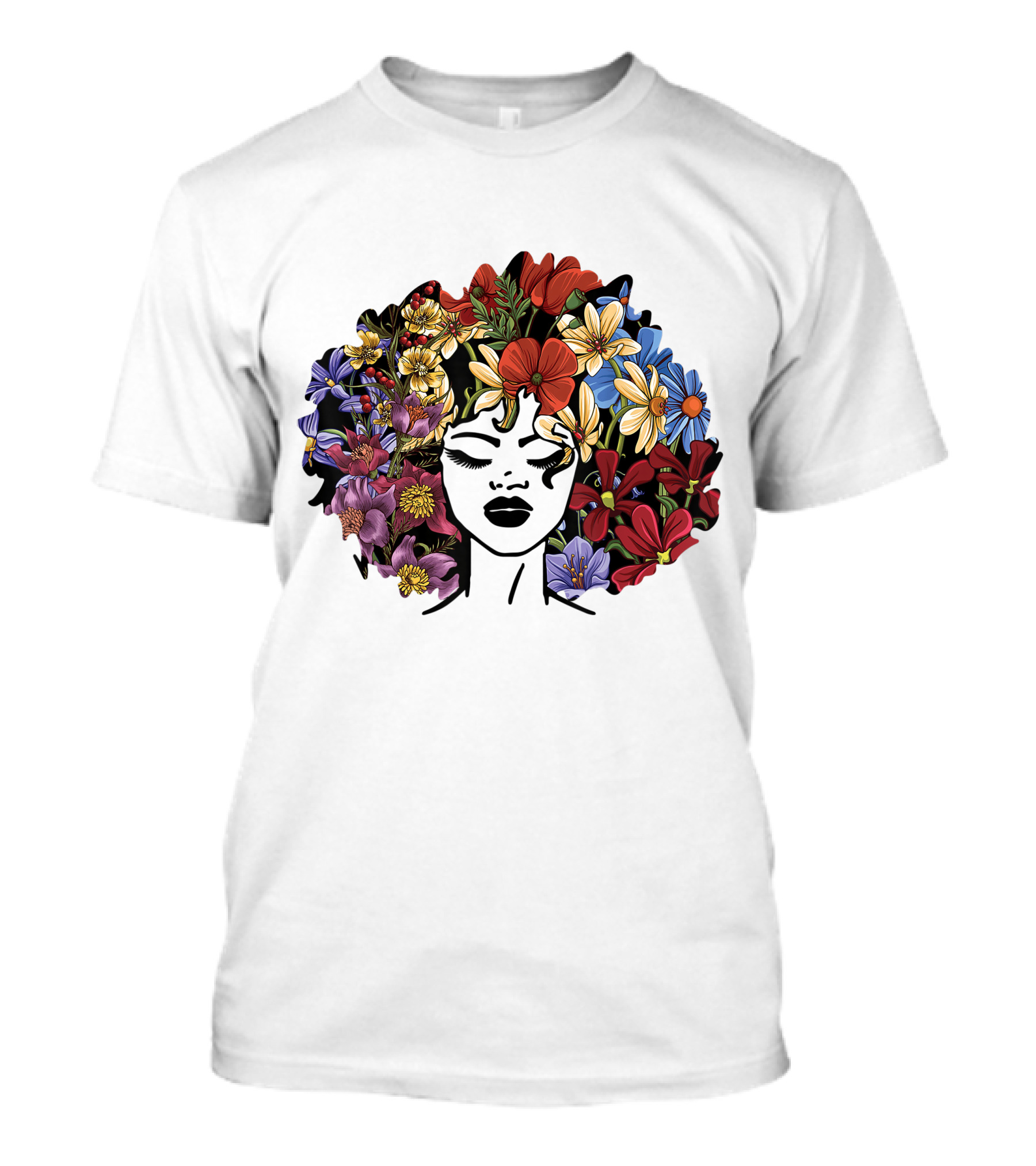 Educated Motivated Black Queen Melanin African American Floral Hair T-Shirt