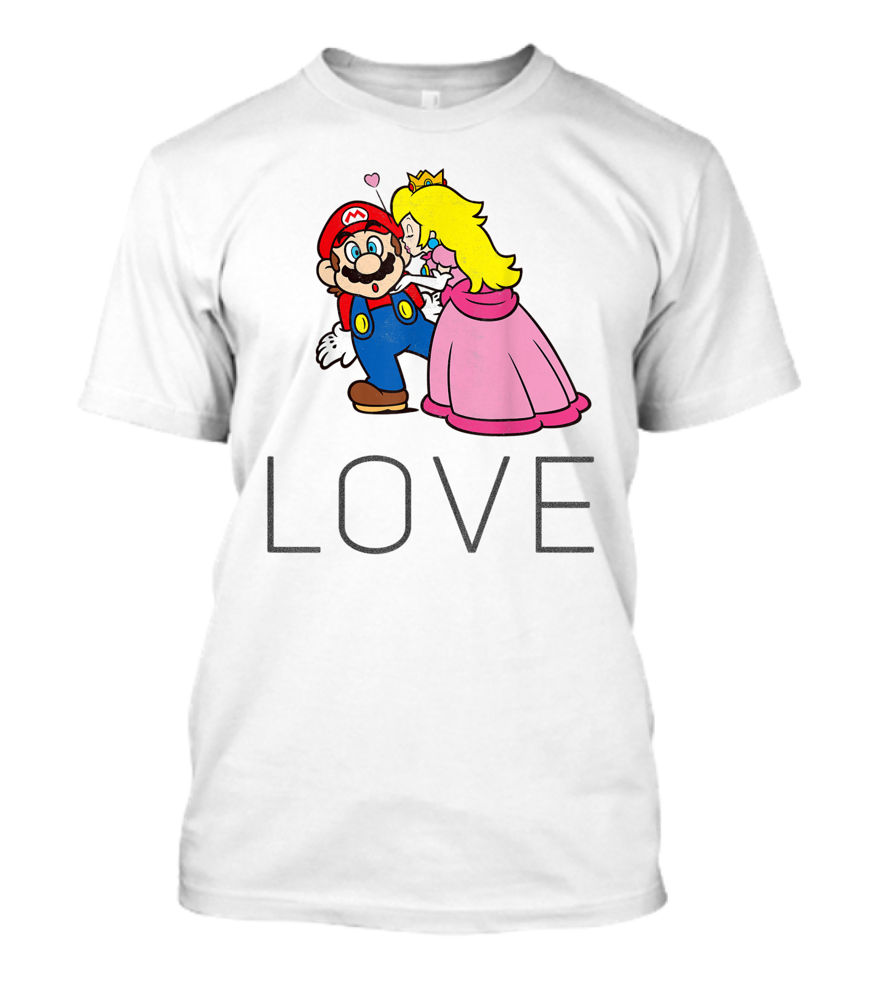 Super Mario Princess Peach Kiss Love Iconic Funny Moment T-Shirt