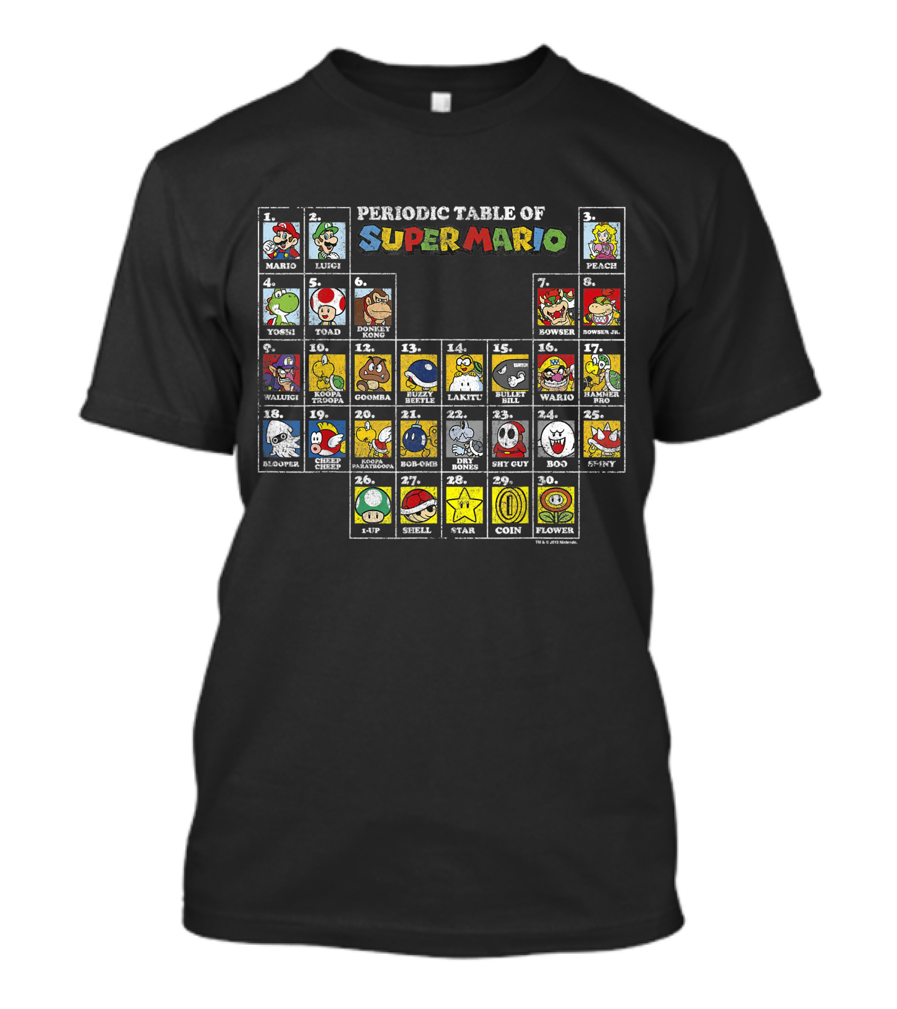 Periodic Table Of Super Mario Characters And Items T-Shirt