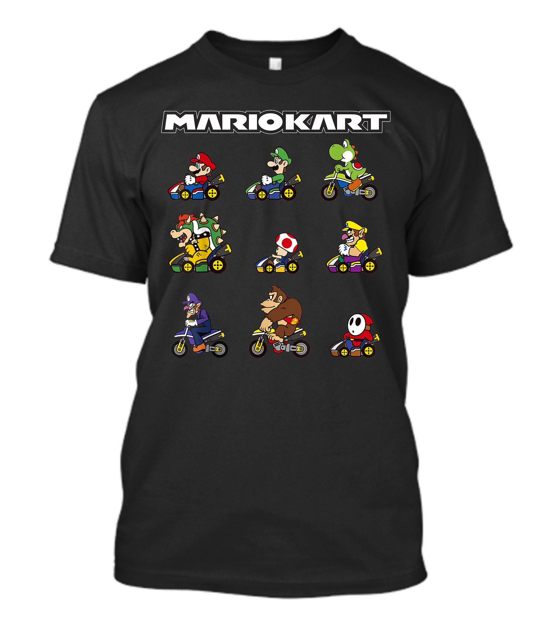 Mario Kart Characters On Bikes Grid T-Shirt