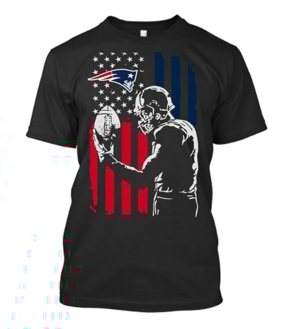 New England Patriots American Flag Football Player Nfl T-Shirt