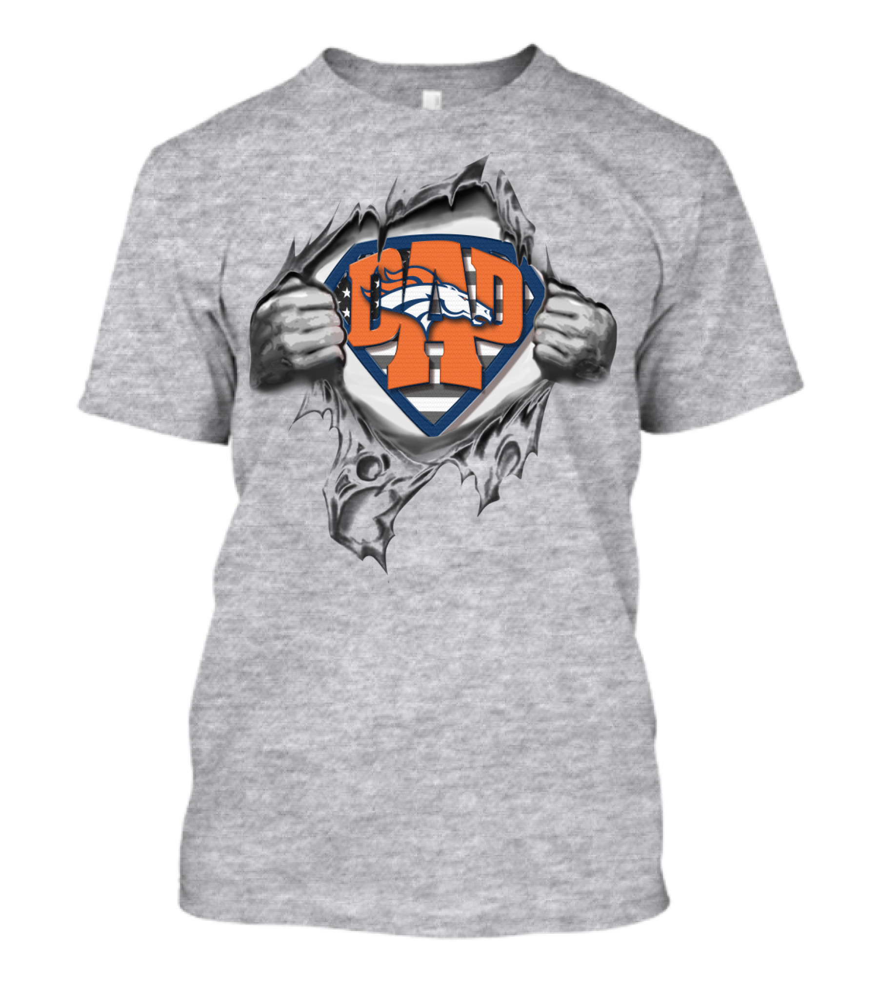 Denver Broncos Superdad Hero Fan Emblem T-Shirt