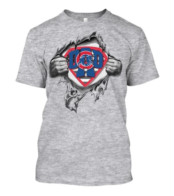 SUPERDAD Chicago Cubs Logo Inside Ripped Chest T-Shirt