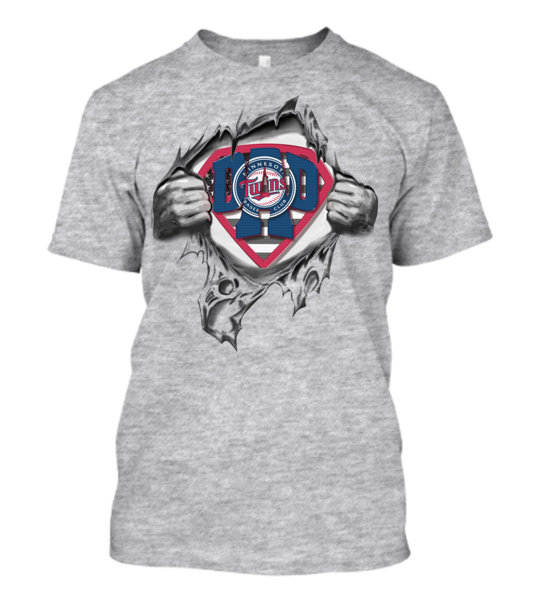 SUPERDAD Minnesota Twins Logo Superman Chest Rip T-Shirt