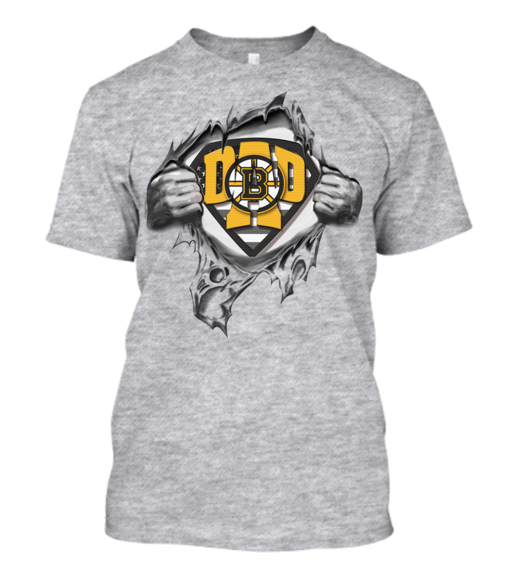 Boston Bruins Superdad Logo Rip T-Shirt