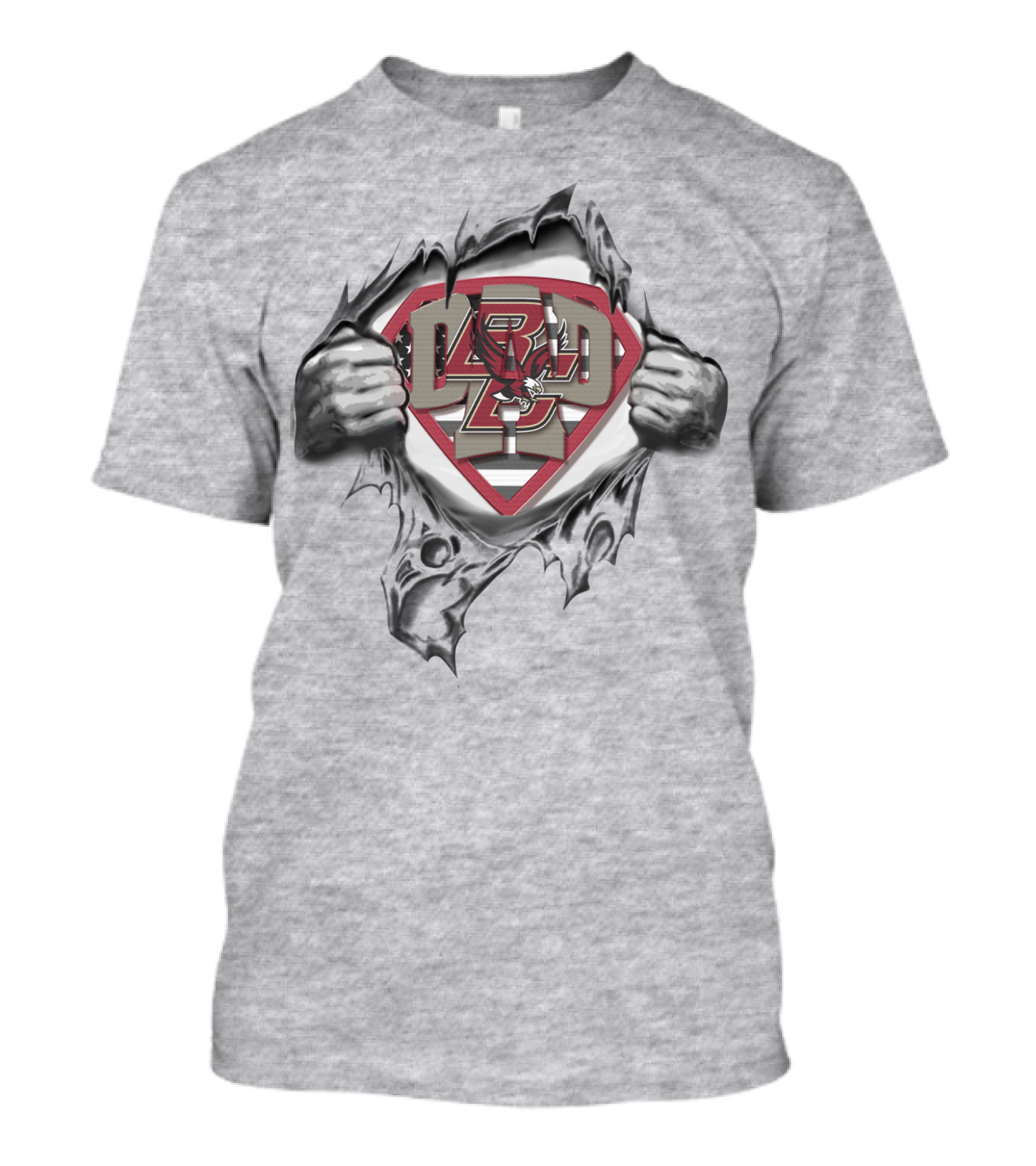 Superdad Boston College Eagles Bc Logo Torn Chest T-Shirt