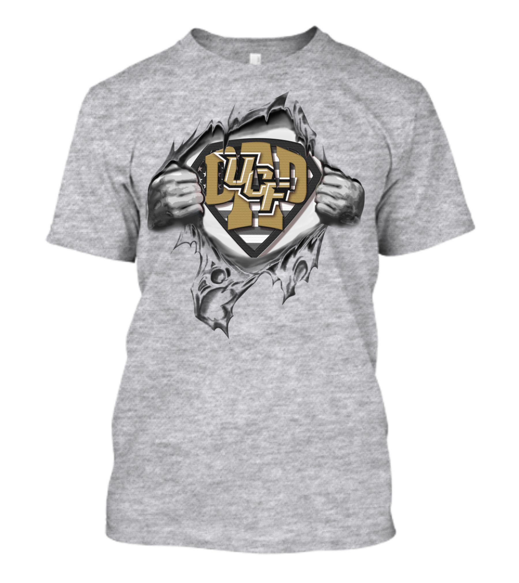 Superdad Ucf Knights Logo Ripped Shield T-Shirt