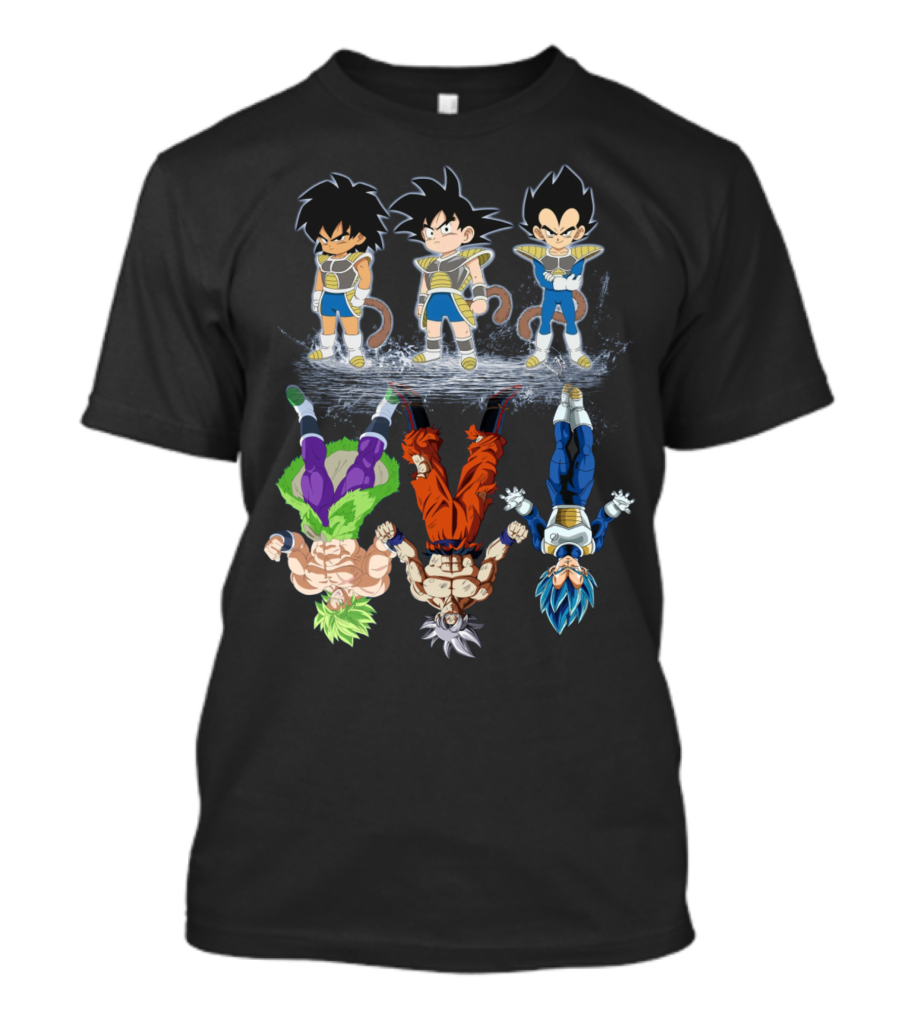 Broly Goku Vegeta Saiyan Evolution Half Saiyan Half Saiyan Gods T-Shirt