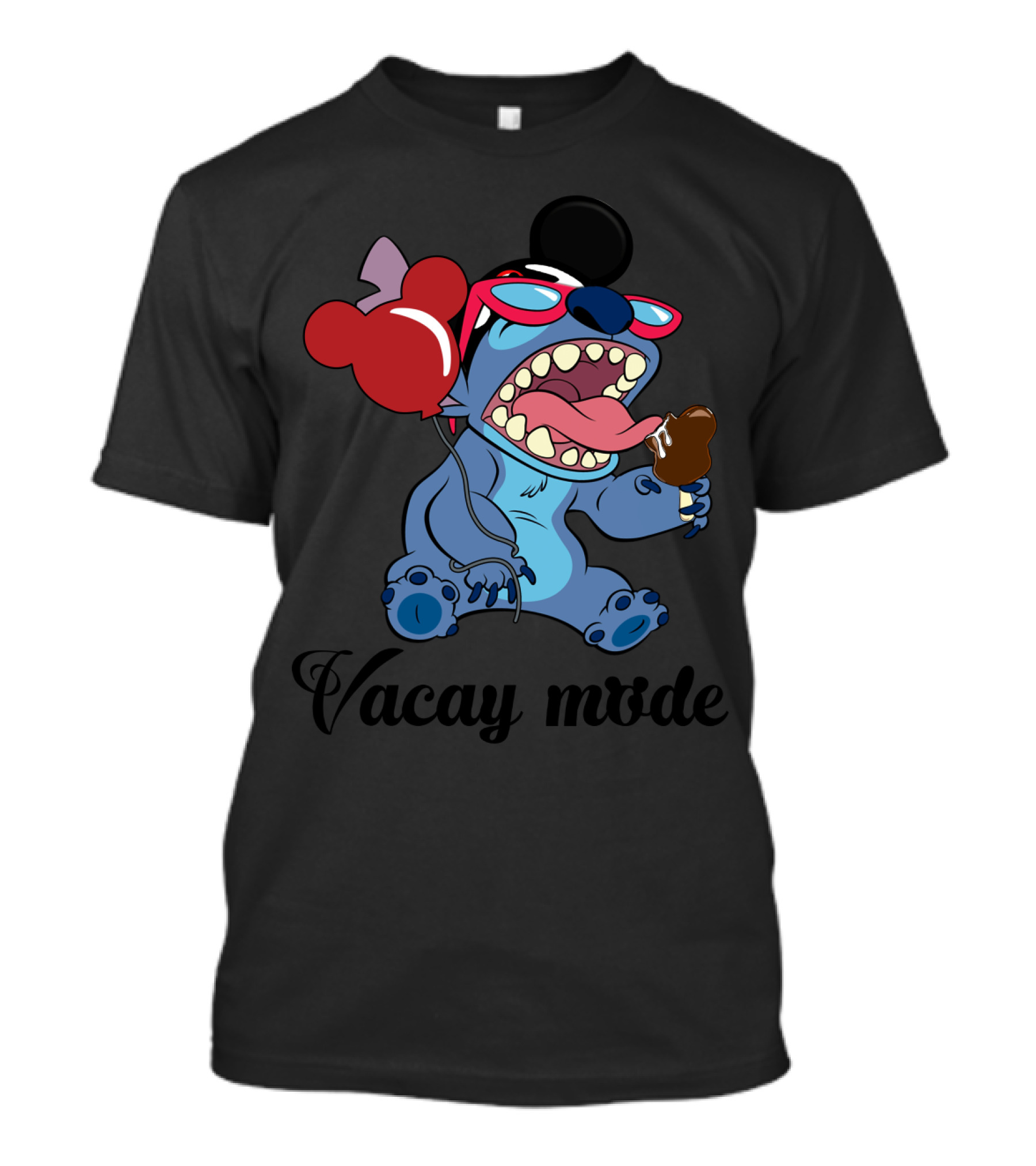 Stitch Vacay Mode With Ice Cream And Mickey Balloon T-Shirt