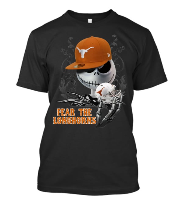 Jack Skellington Fear The Longhorns Texas Football Halloween Crossover T-Shirt