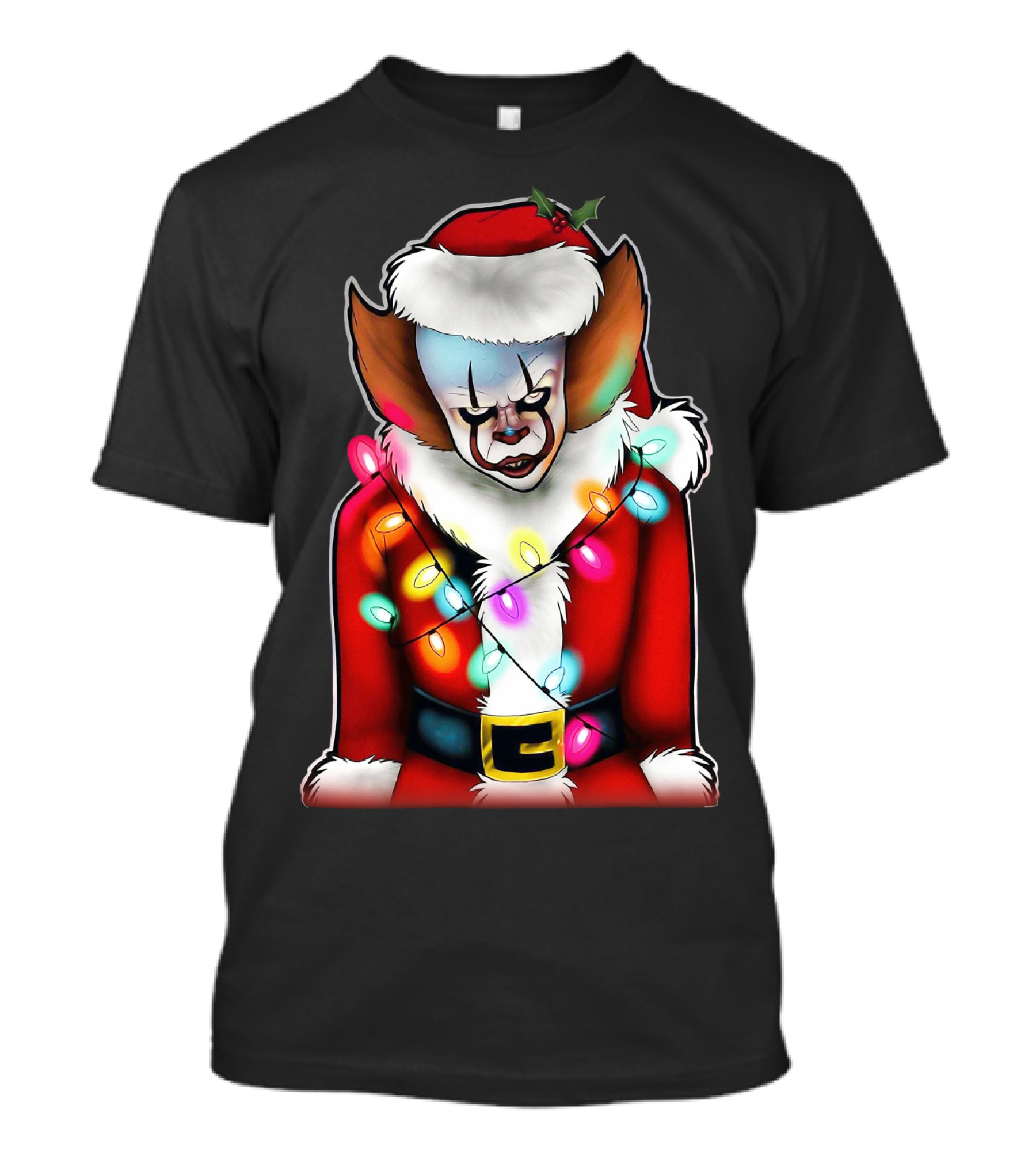 Pennywise Santa Claus Christmas Lights T-Shirt