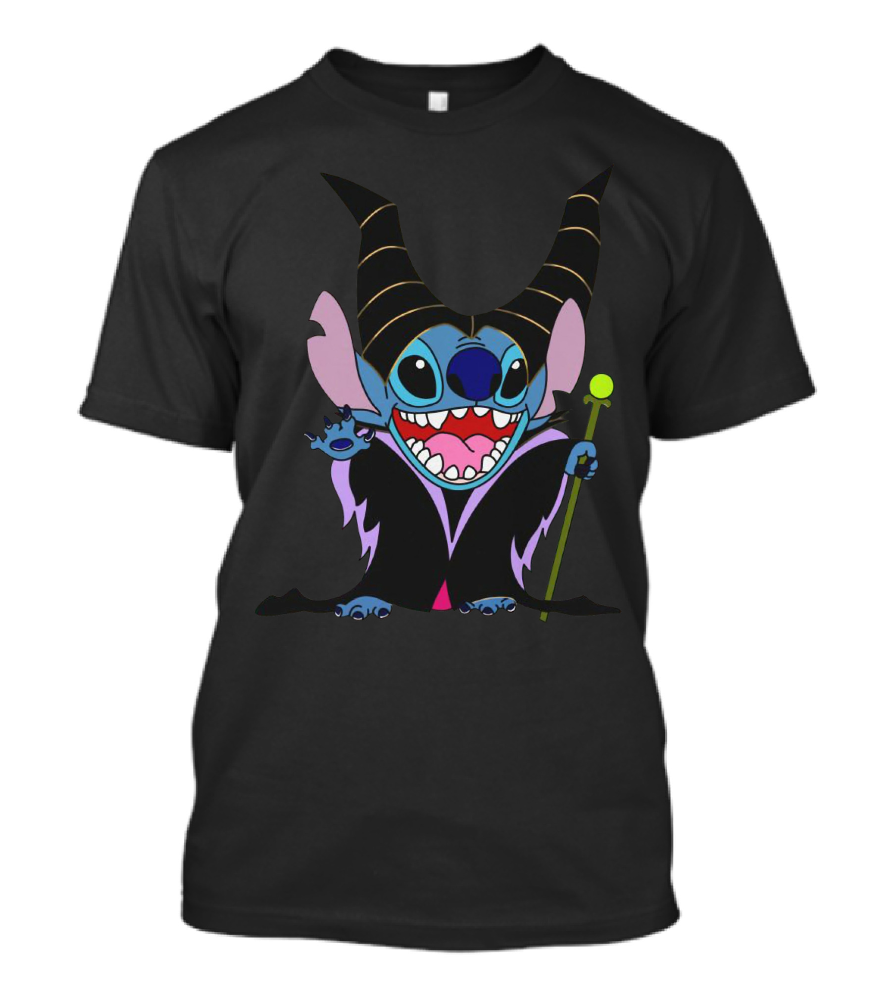 Maleficent Stitch Witch Crossover Character Costume T-Shirt