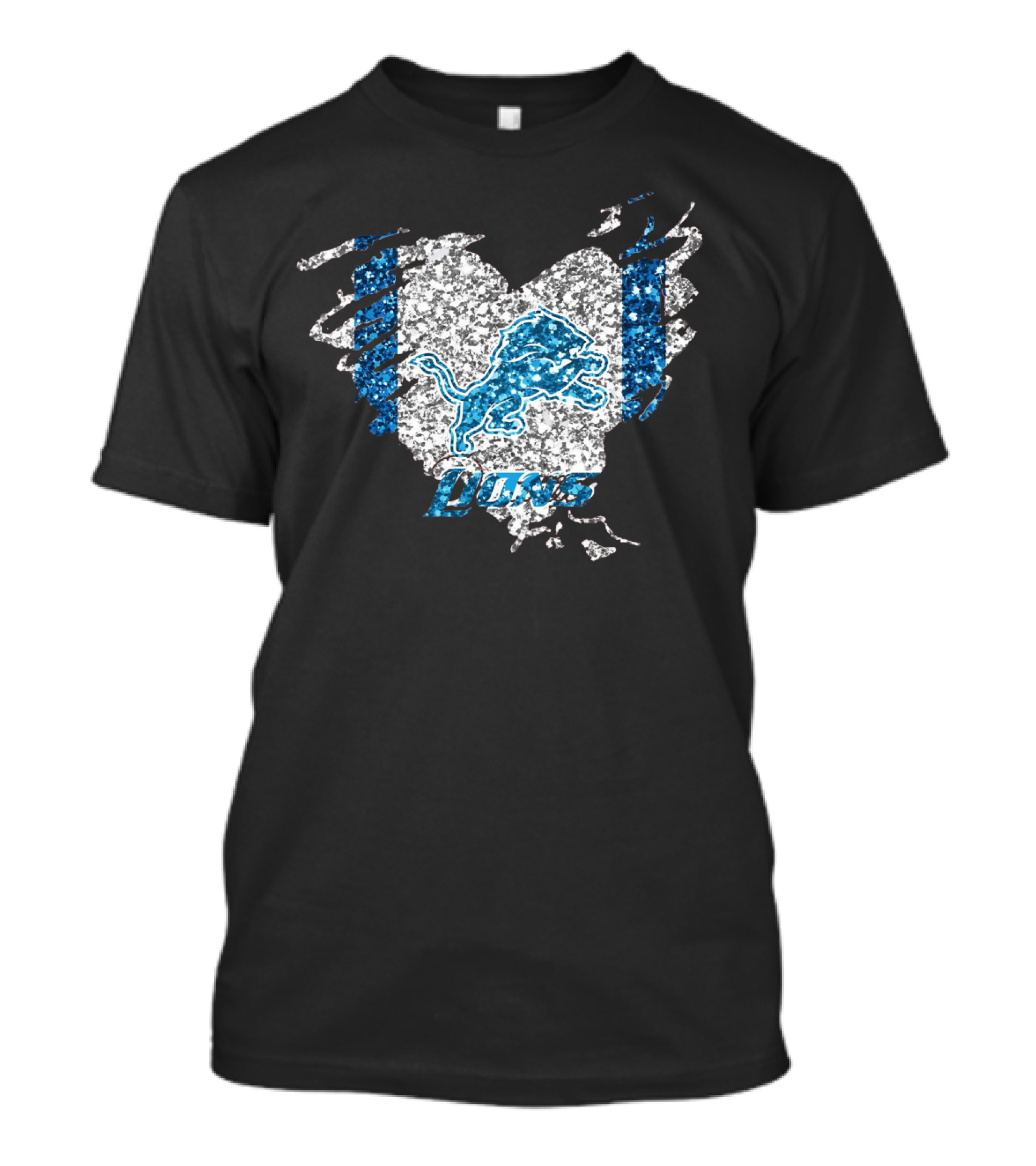 Detroit Lions Heart Diamond T-Shirt