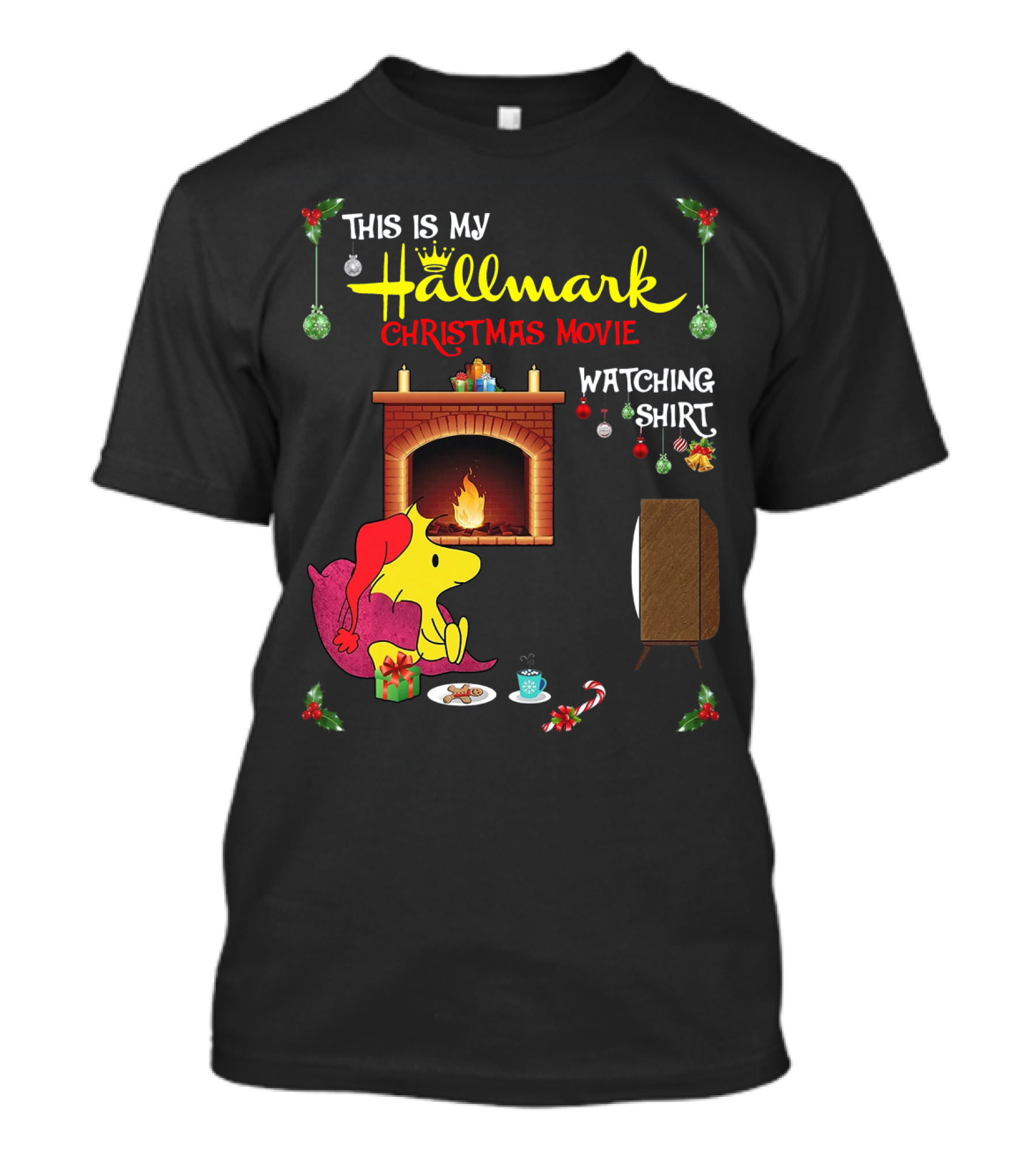 This Is My Hallmark Christmas Movie Watching Shirt Woodstock Fireside Holiday Snuggle Scene T-Shirt