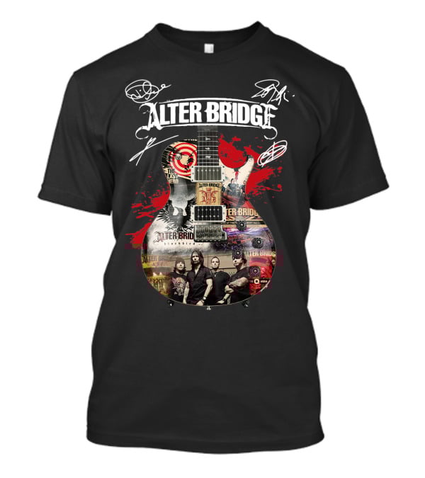 Alter Bridge Rock Band Collage Guitar T-Shirt