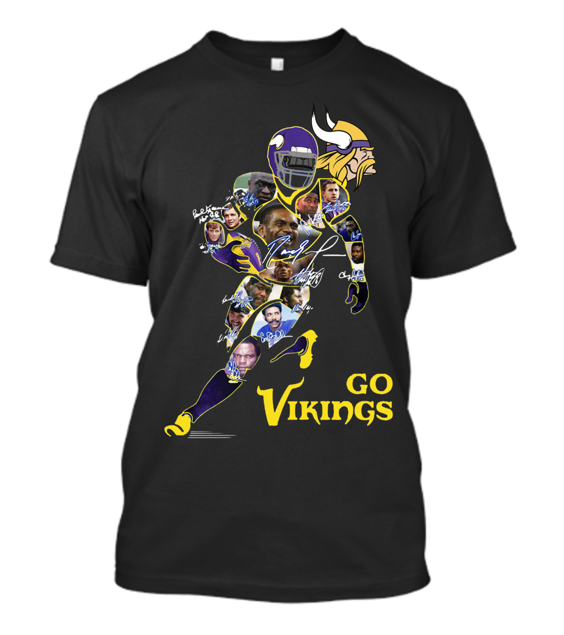 GO VIKINGS SCANDINAVIAN FOOTBALL LEGENDS COLLAGE T-Shirt