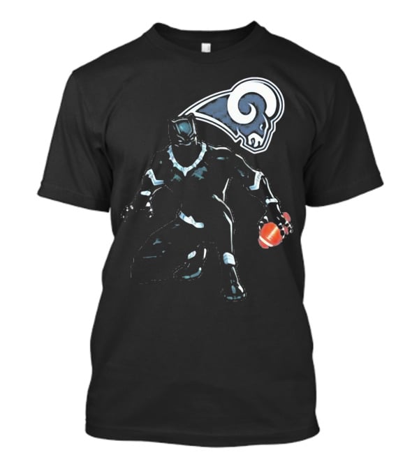 Black Panther Rams Football Crossover Los Angeles Rams T-Shirt