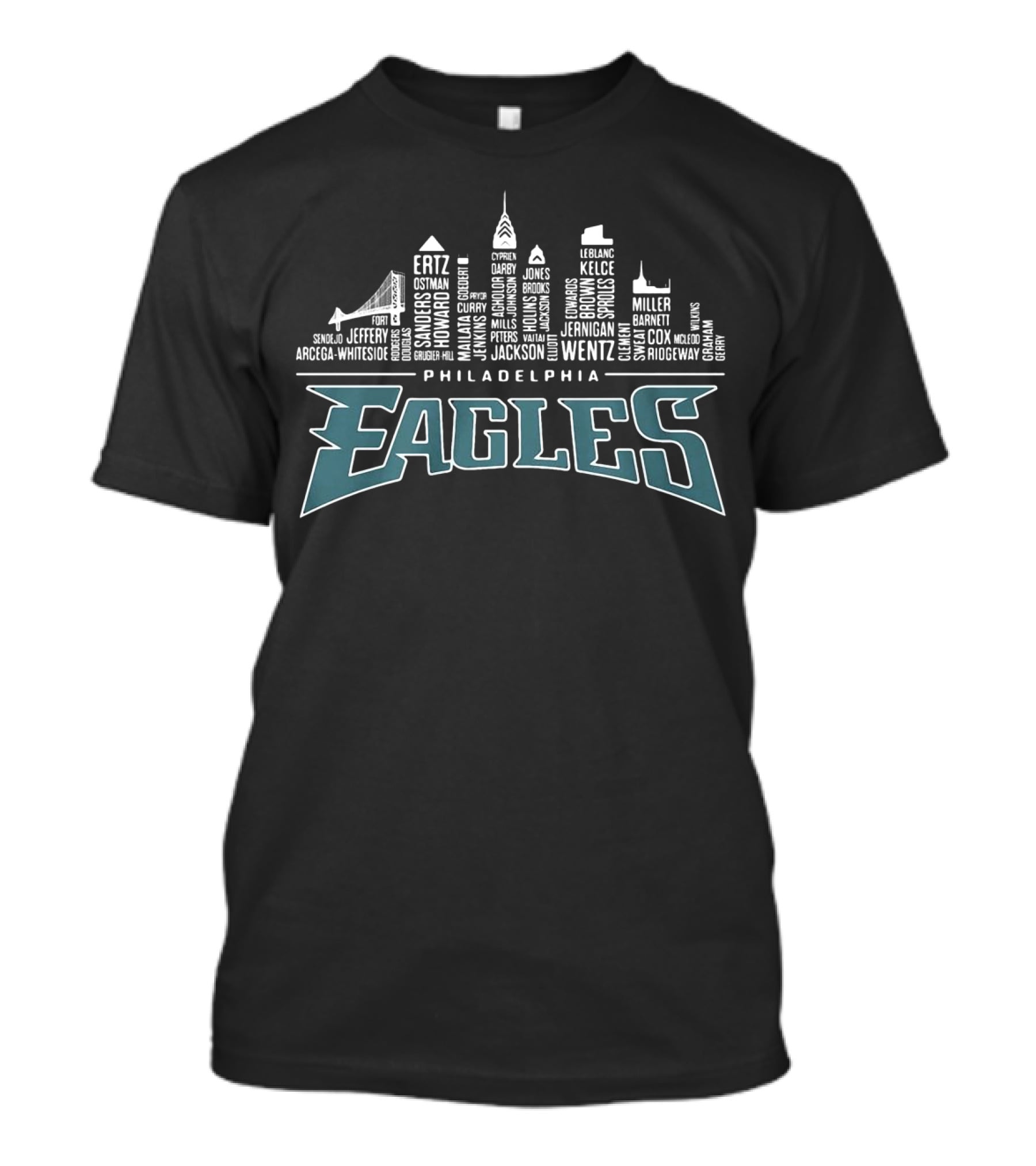 Philadelphia Eagles Skyline Player Names Team Spirit T-Shirt