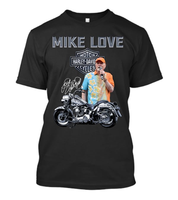 Mike Love Harley Davidson Motorcycle Signature T-Shirt