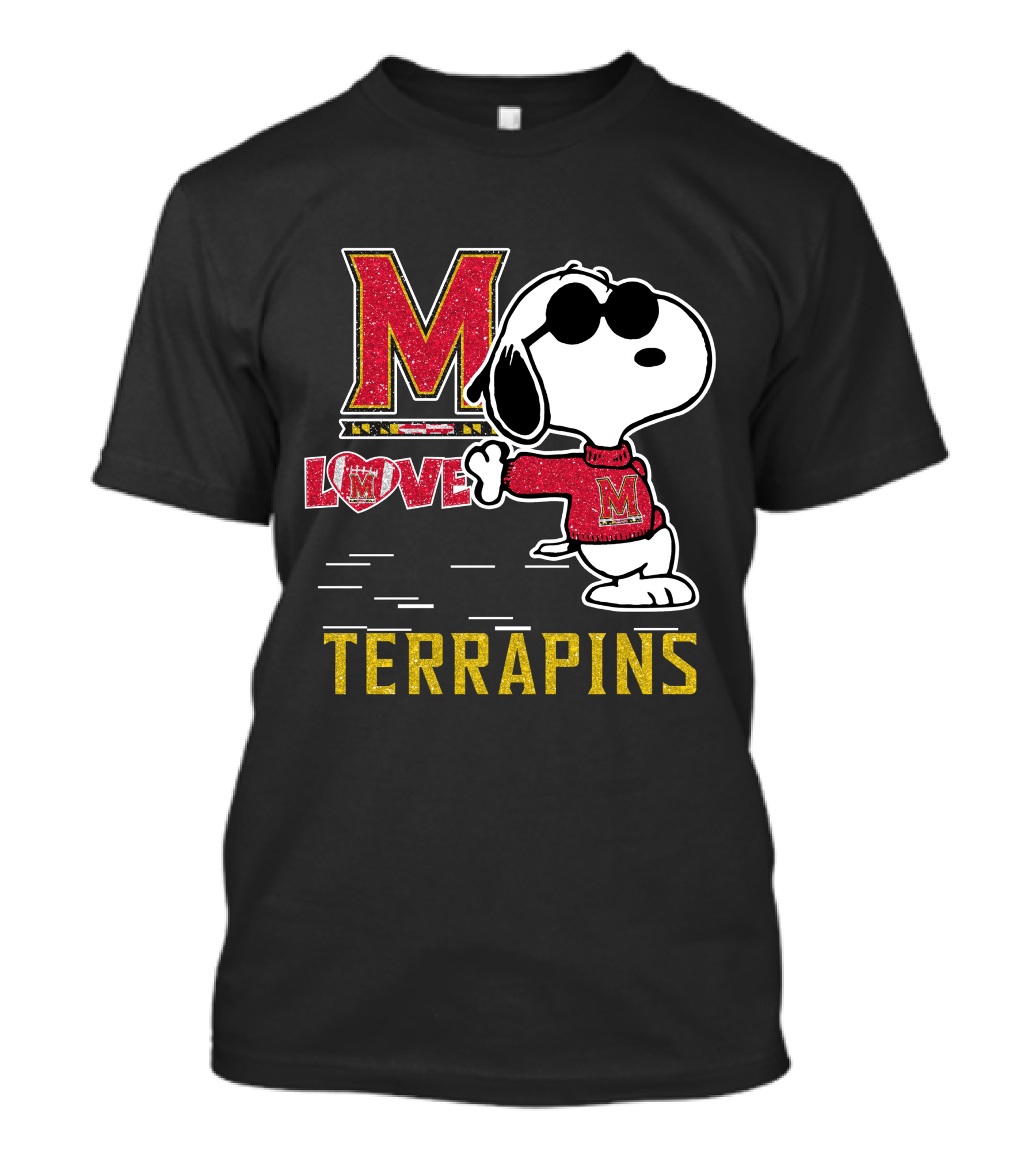 Snoopy Maryland Terrapins Love M T-Shirt