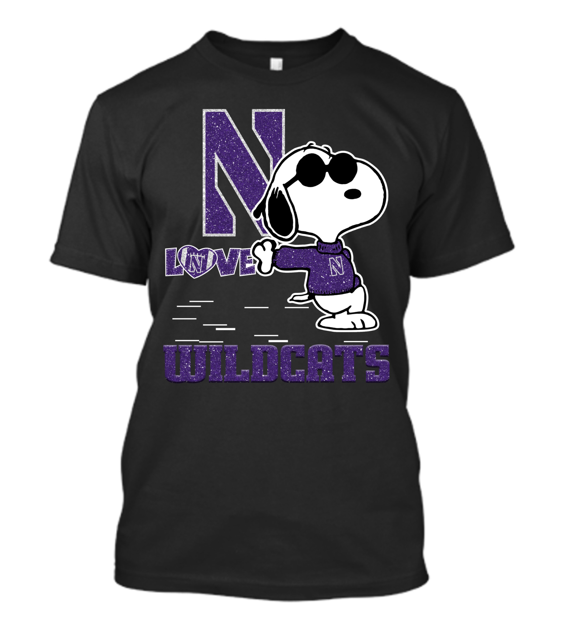 Snoopy Love N Northwestern Wildcats T-Shirt
