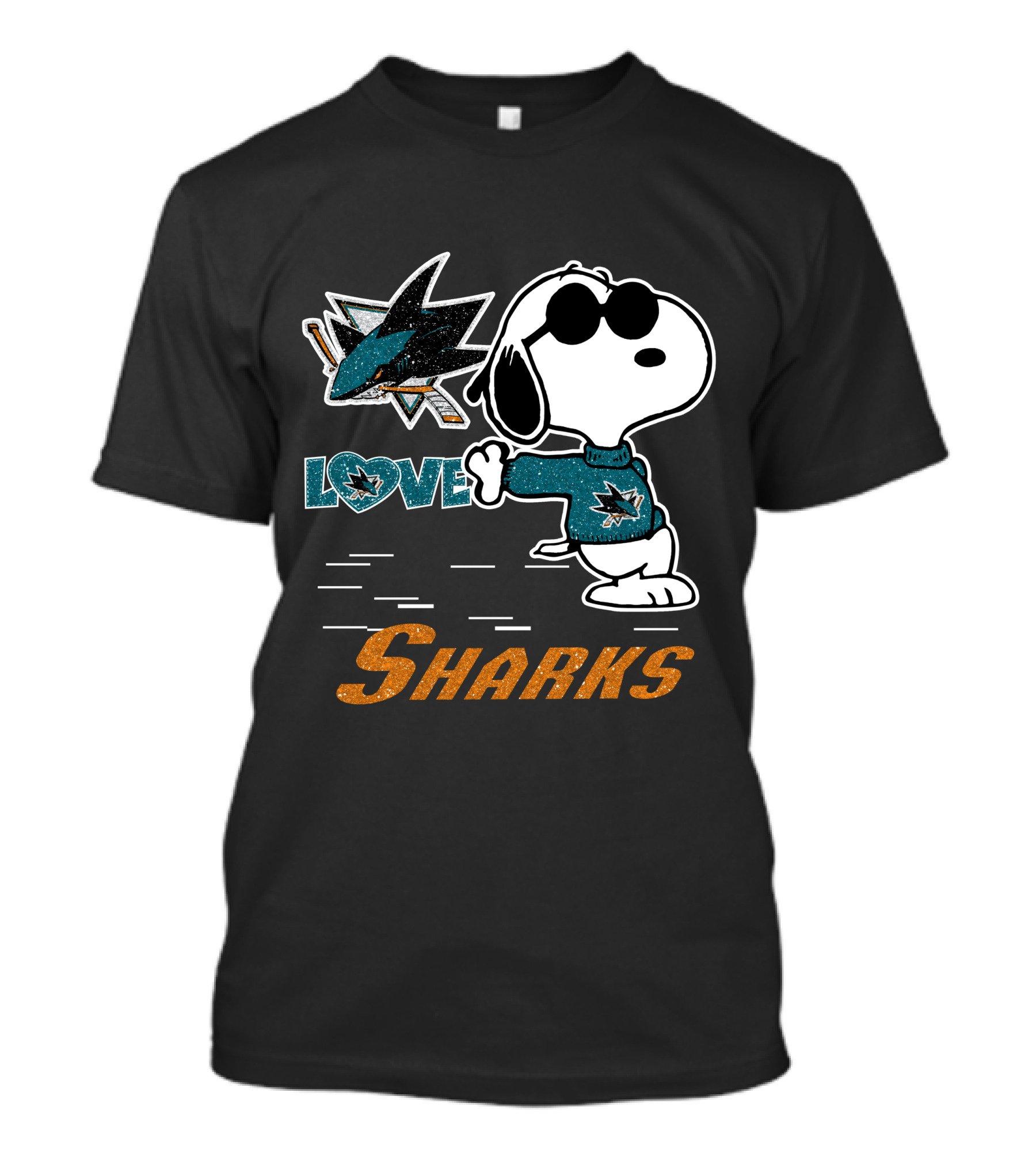 Snoopy Love San Jose Sharks Logo Hockey Enthusiast T-Shirt